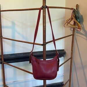 Vintage Made in USA Coach Red Leather Crossbody Janice Bag